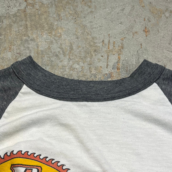 古着 81's リノ・エアレース 全国選手権/飛行機/ヴィンテージ シングルステッチ リンガーTシャツ/サイズM