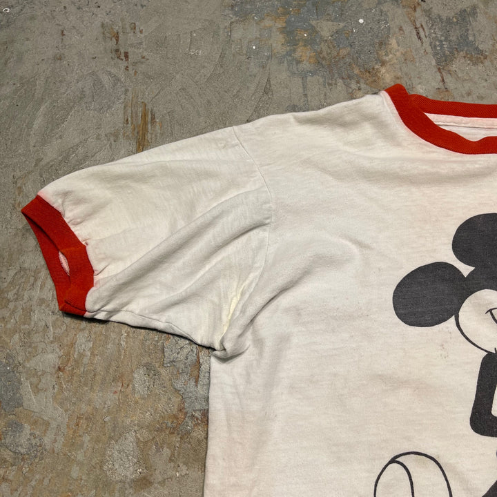 古着 80's~ USAVINTAGE /  Disney/ディズニー ミッキーマウス / ヴィンテージ シングルステッチ リンガーTシャツ / サイズM相当
