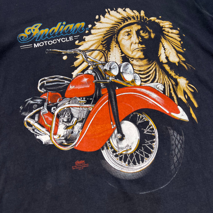 古着 USA製 94's インディアン モーターサイクル / バイク / ヴィンテージ シングルステッチ プリントTシャツ/サイズM