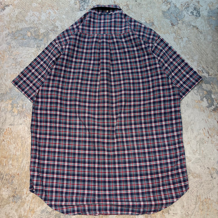 古着 TOMMY HILFIGER/ トミーヒルフィガー/  ボタンダウン半袖シャツ/ チェック柄/ サイズS