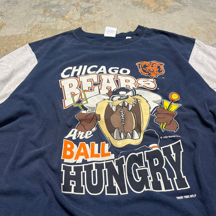 빈티지 Dazznian Devil/Chicago Bears/NFL/CSA/빈티지 싱글 스티치 프린트 티셔츠/크기 l