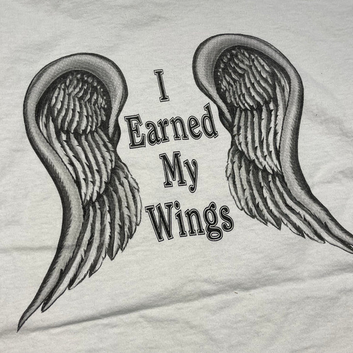 #4843 古着 90's FRUIT OF THE LOOM/気持ちを高めていきましょう!/翼を手に入れた/USA製/企業系/Tシャツ/ヴィンテージ/シングルステッチ/サイズL