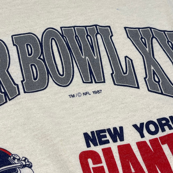 古着 87's NFL / 第21回スーパーボウル / ニューヨーク・ジャイアンツ VS デンバー・ブロンコス / 1987年1月25日開催 / NFLチャンピオンシップ / ヴィンテージ シングルステッチ プリントTシャツ / サイズXL