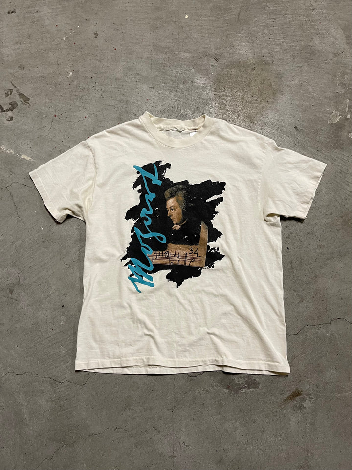 #MA72 Vintage 90의 Woodstock Mozart Festival/빈티지 싱글 스티치/티셔츠/크기 L-XL 등가