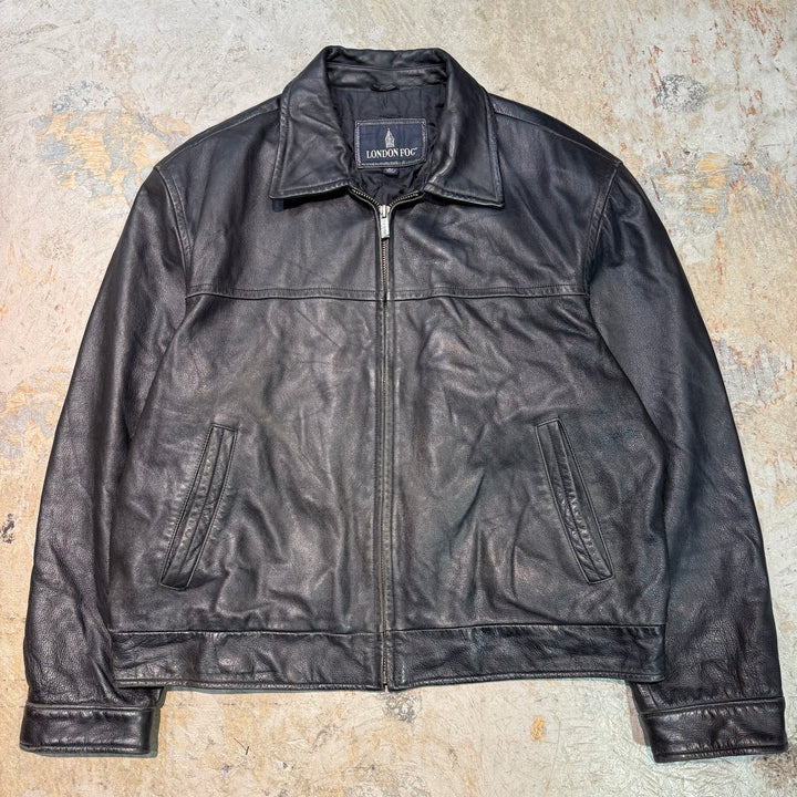古着 LONDON FOG/ ロンドンフォグ/ 本革ジップアップレザージャケット/ サイズXL