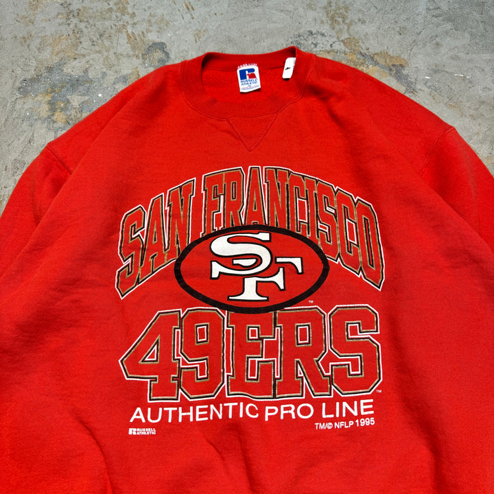 旧衣服90's /USA制造/ RUSSELL / RUSSELL /旧金山49ers / NFL/ crunexwet /尺寸XL