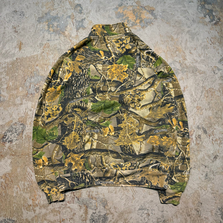 旧衣服Cabela's/ kabelas /真实树/Real Tree Pattern half zip sweatshirt/真实树图案半拉链运动衫/尺寸M