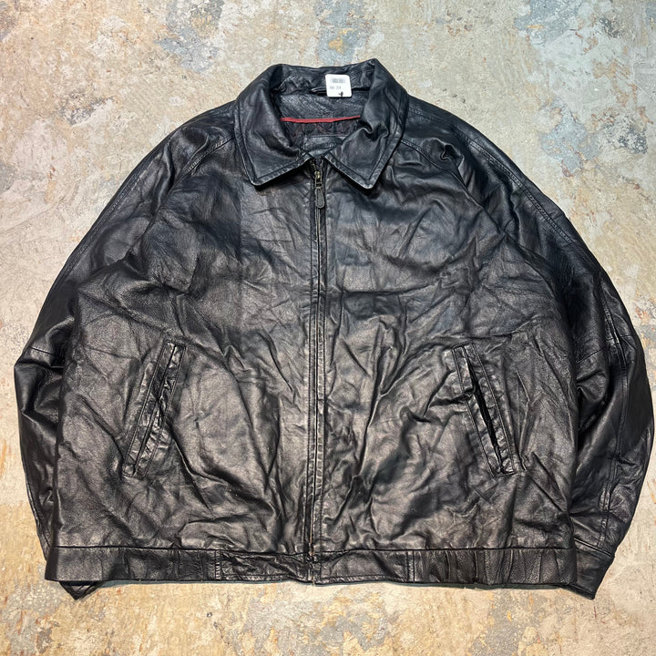 Second-hand clothing ST JOHN'S BAY/ St. John's Bay/ Zip-up leather jacket/ Size XXL