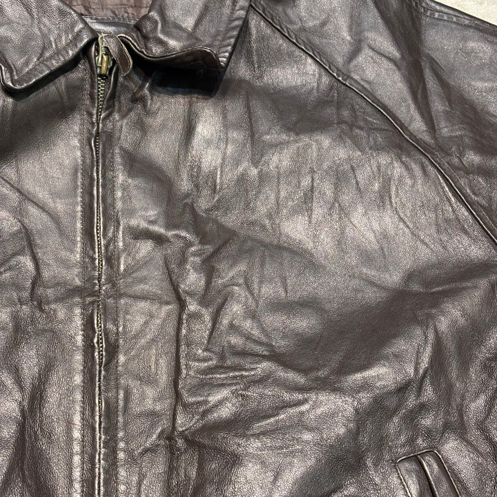 Second-hand clothing ST JOHN'S BAY/ St. John's Bay/ Genuine leather zip-up leather jacket/ Cowhide/ Size L