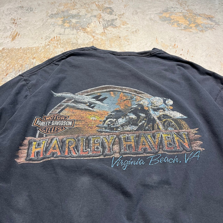 古着 Harley-Davidson/ハーレー ダビッドソン バージニア・ビーチ プリントTシャツ サイズXL