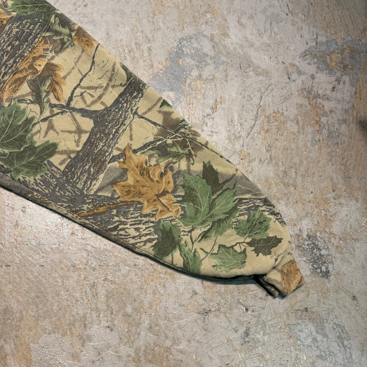 빈티지 저지/유니폼/실제 트리 패턴/승무원 넥 스웨트 셔츠/크기 l