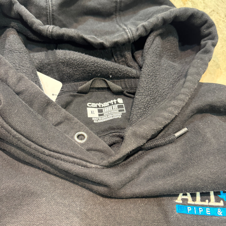 古着 carhartt/カーハート/ ルーズフィットパーカー/企業ロゴ/サイズXL