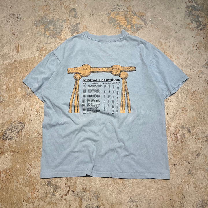 古着 96's アラスカのイディタロッド・トレイル犬ぞりレース/ヴィンテージ シングルステッチプリントTシャツ/サイズL相当