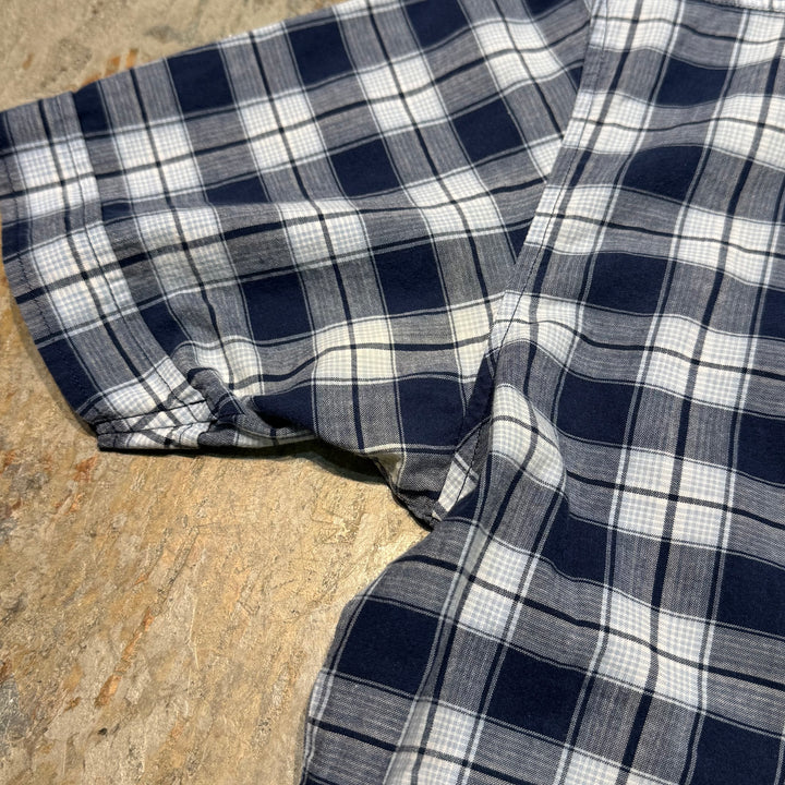 Used clothing 80's ~ carhartt/ short sleeve shirt/ checkered pattern/size M