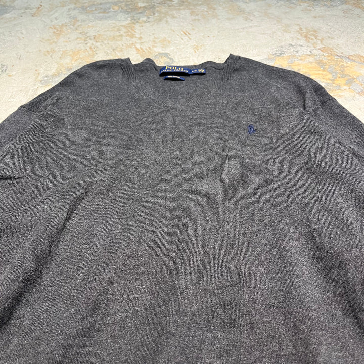 #3703古着/ラルフローレン/POLObyRalphLauren/コットンニット/Cottonknit/Vネック/サイズL