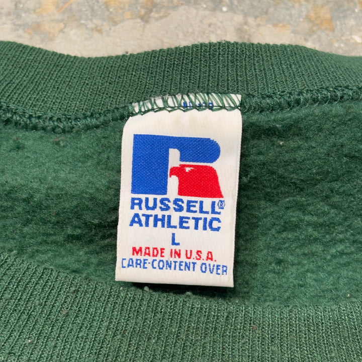 미국 80 년대에서 만든 중고 의류 ~ Russell Athletic/Russell Athletic/Green Bay Packers/NFL/Crew Neck Neck Sweatshirt/Size L