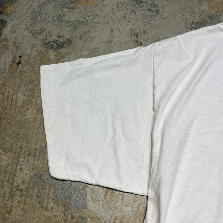 중고 의류 90의 미국은 지옥 / 빈티지 단일 스티치 인쇄 티셔츠 / 크기 XXL에 먼 쪽 / 만화 스트립 / 에어로빅을 만들었습니다.