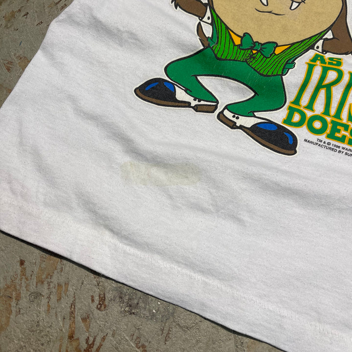 古着 USA製 96's ルーニーテューンズ/ダズマニアン・デビル/IRISH/ヴィンテージ シングルステッチ プリントTシャツ/サイズS