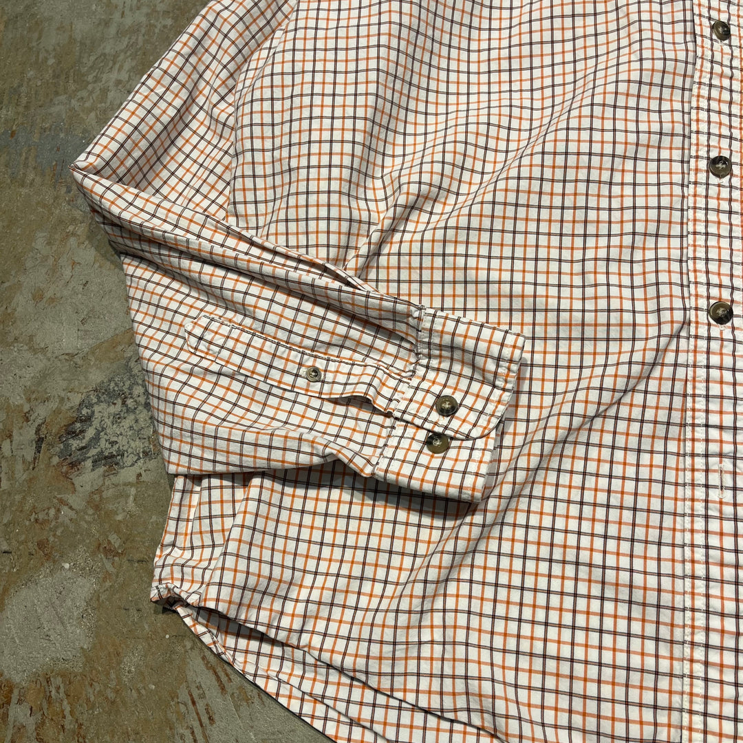 #4369 Used clothing Carhartt/Long Sleeve Button Down Shirt/Long Sleeve Button Down Shirt/Checked Plaid/Size XL