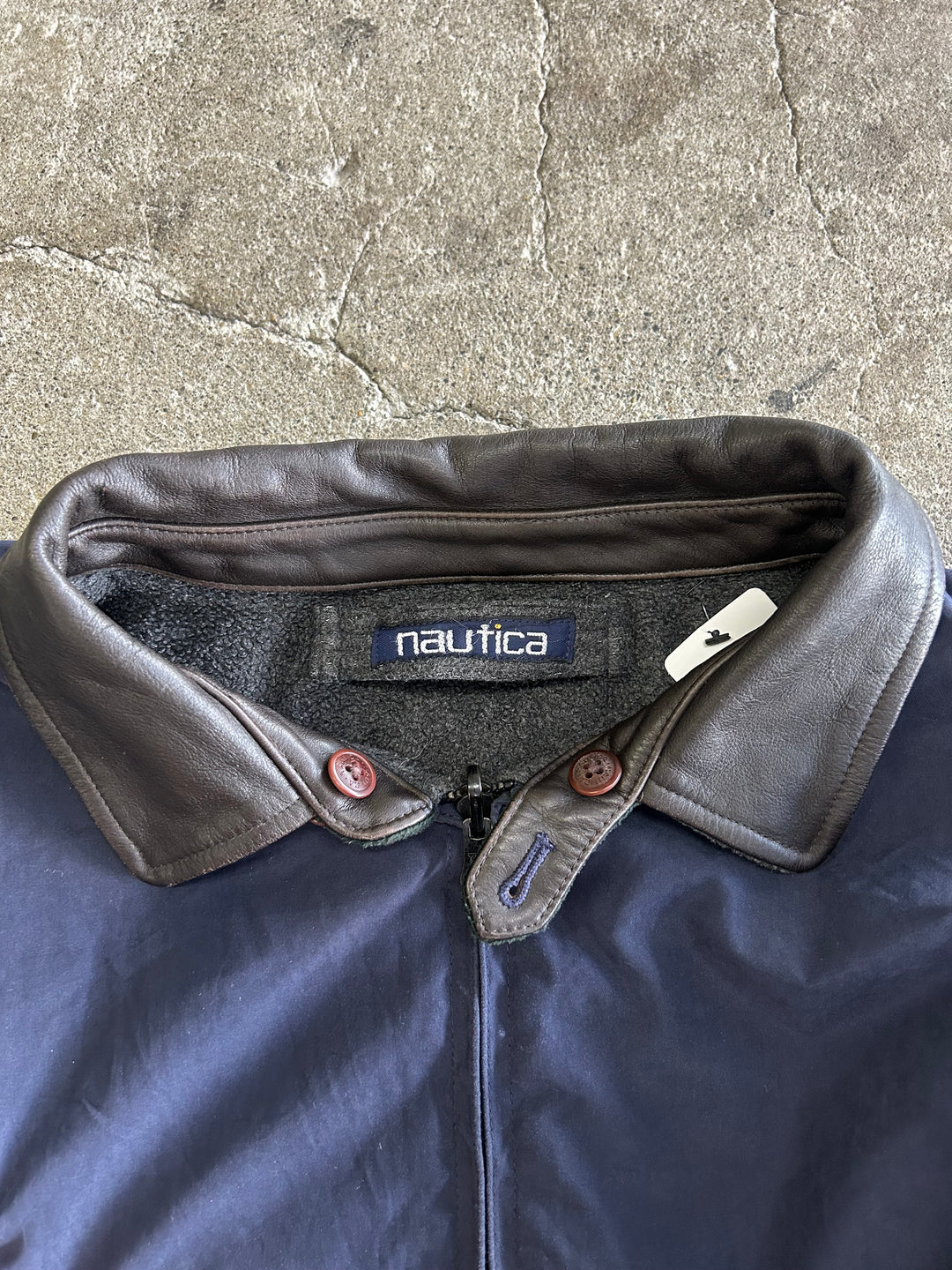 Used clothing 80's~ NAUTICA/Nautica/Reversible jacket/Fleece/Large leather/Size equivalent to XXL