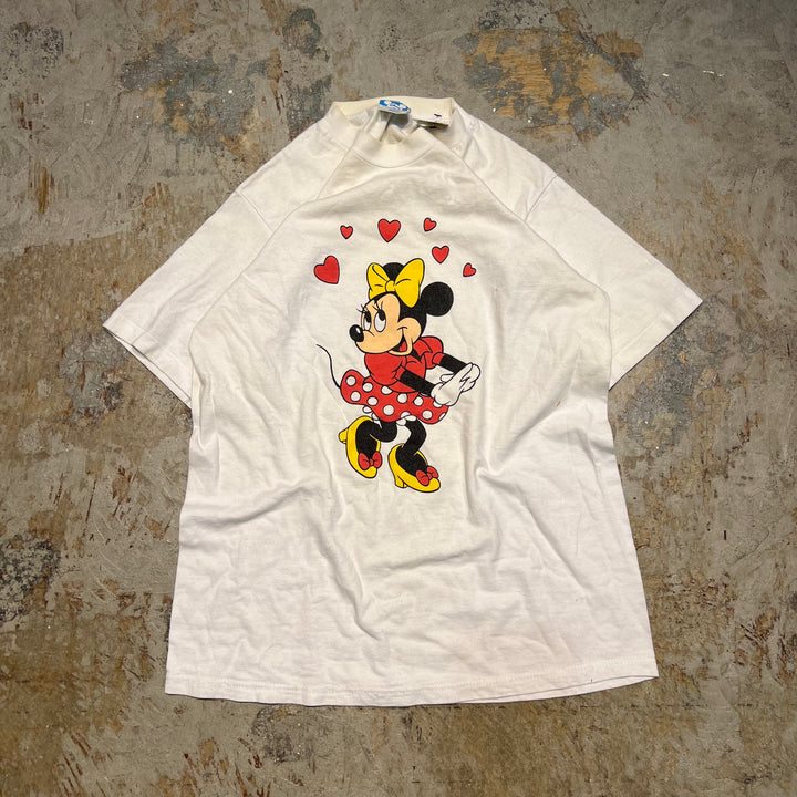 古着 USA製 80's ディズニー/オールド ミニー/ヴィンテージ シングルステッチ プリントTシャツ/サイズM