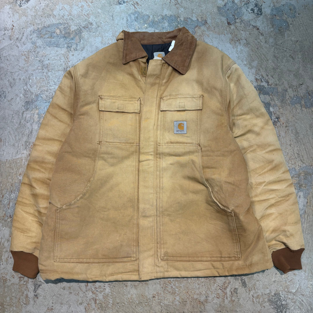 古着 carhartt/ カーハート/ トラディショナルコート/ 裏地キルティング/ 襟コーデュロイ/サイズL相当