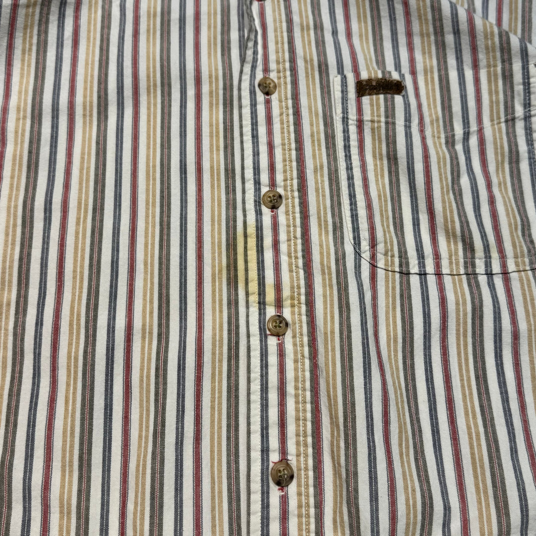Used clothing carhartt/Carhartt/Button-down short sleeve shirt/Stripe pattern/Equivalent to size XL