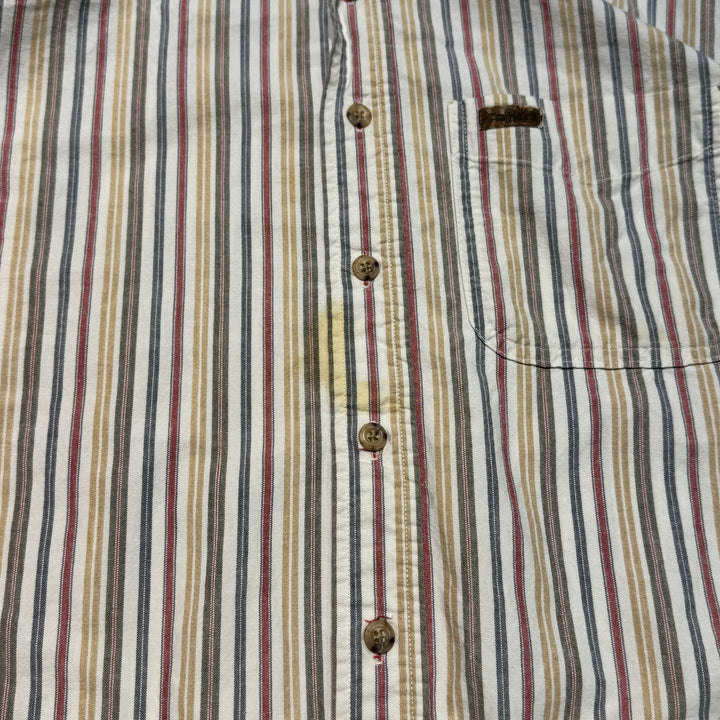 Used clothing carhartt/Carhartt/Button-down short sleeve shirt/Stripe pattern/Equivalent to size XL