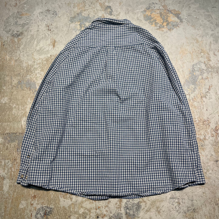 #4372 Used clothing Carhartt/Long Sleeve Button Down Shirt/Long Sleeve Button Down Shirt/Checked Plaid/Size 2XL