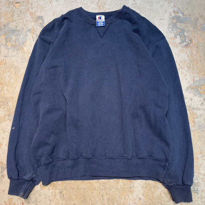 미국 90 년대 챔피언/챔피언/리버스 직조/승무원 넥 스웨트 셔츠/자수 태그/전면 V gusset/whiteless/plain/size xxl에서 만든 중고 의류