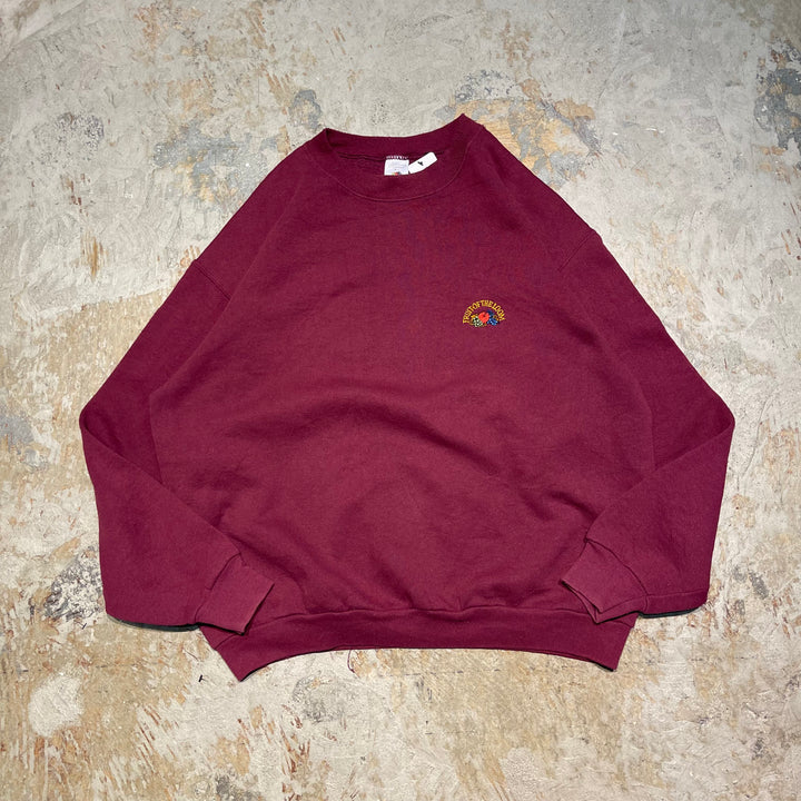 #4109 古着 90's FRUIT OF THE LOOM/フルーツオブザルーム/Crew Neck Sweat Shirt/クルーネック刺繍ロゴスウェット/MADE IN USA/サイズL