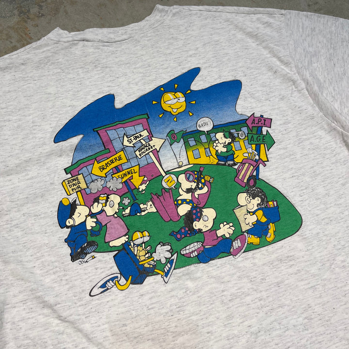 古着 93'~94's ブローニュの森/公式ジャージ/フランス・パリ/ヴィンテージ シングルステッチプリントTシャツ/サイズL相当