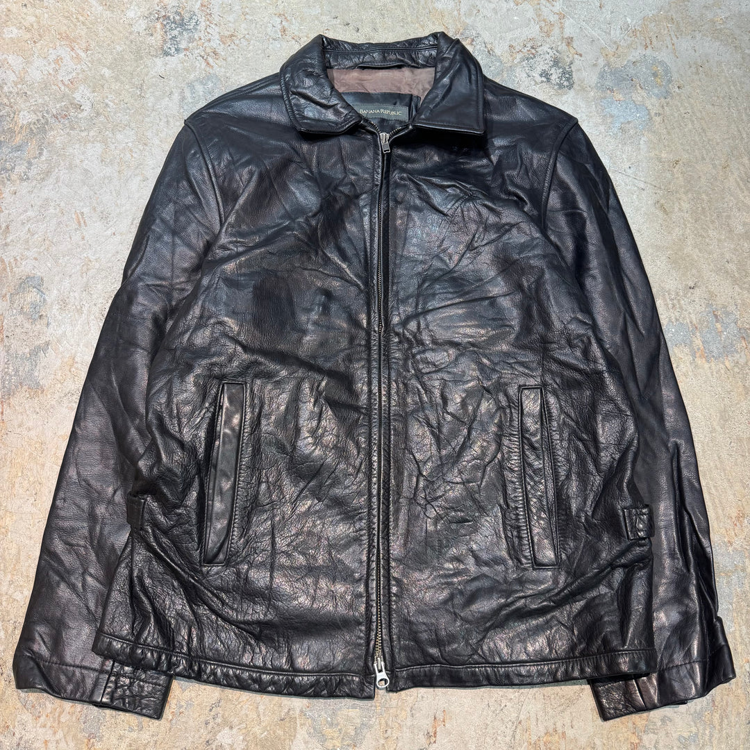 古着 90's BANANA REPUBLIC/ バナナリパブリック/ 本革ジップアップレザージャケット/ サイズM