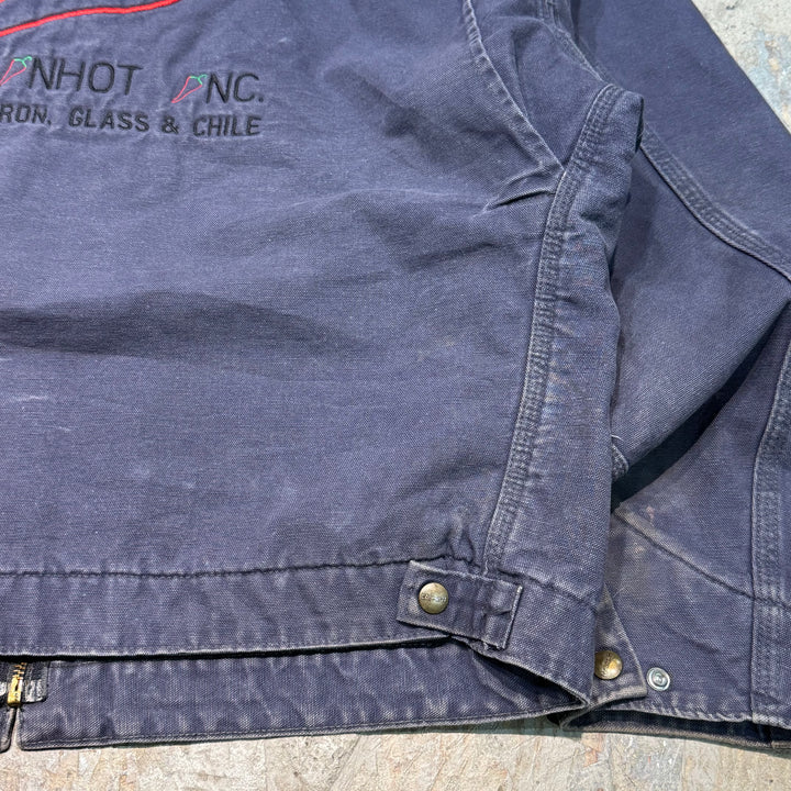 중고 의류 Carhartt/ Carhartt/ Detroit 재킷/ 오리 직물/ 안감 담요/ 회사 로고/ 크기에 해당