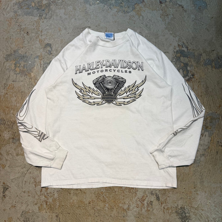 古着 USA製 90's Harley-Davidson/ハーレーダビッドソン/ プリントロングTシャツ/ L