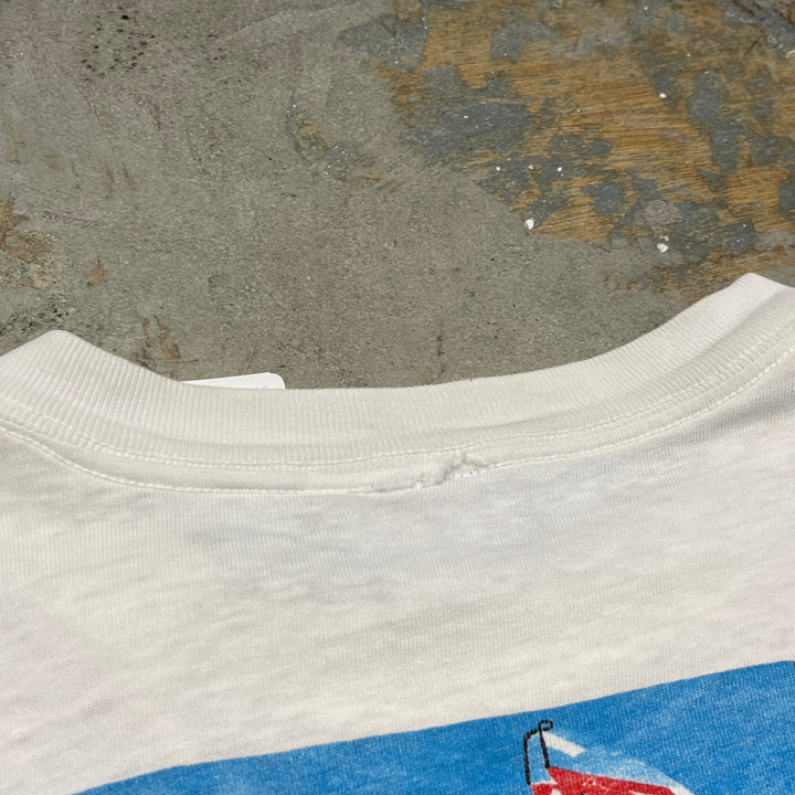 古着 91's TURN ONE/ターン ワン DUCATI 851 / オートバイ /ヴィンテージ シングルステッチ Tシャツ/サイズM相当