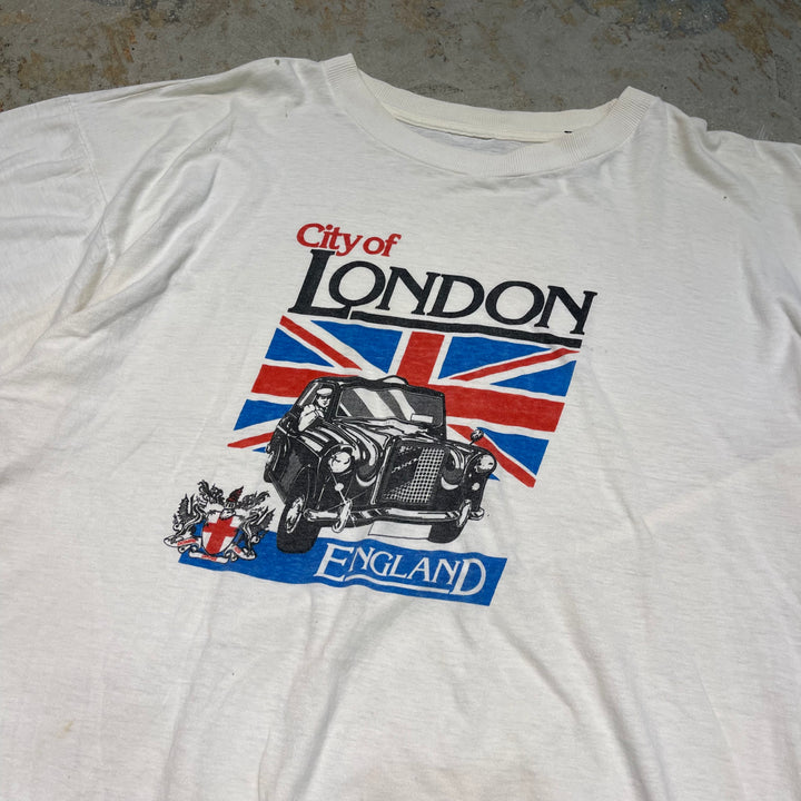 古着 90's USAVintage / City ofo LONDON / ヴィンテージ シングルステッチ プリントTシャツ / サイズXL相当