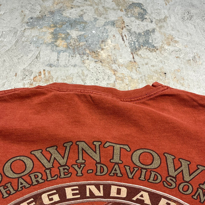 古着 USA製 Harley-Davidson/ハーレー ダビッドソン ワシントン州 ダウンタウン・シアトル プリントTシャツ サイズL