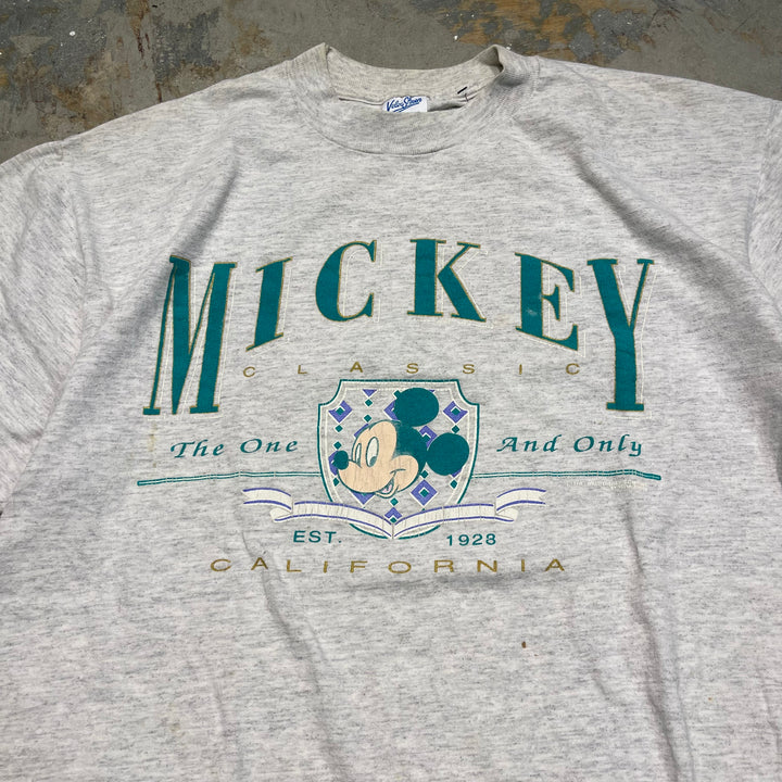 古着 USA製 Disney/ミッキーマウス/カルフォルニア/ヴィンテージ シングルステッチ プリントTシャツ/サイズXL相当