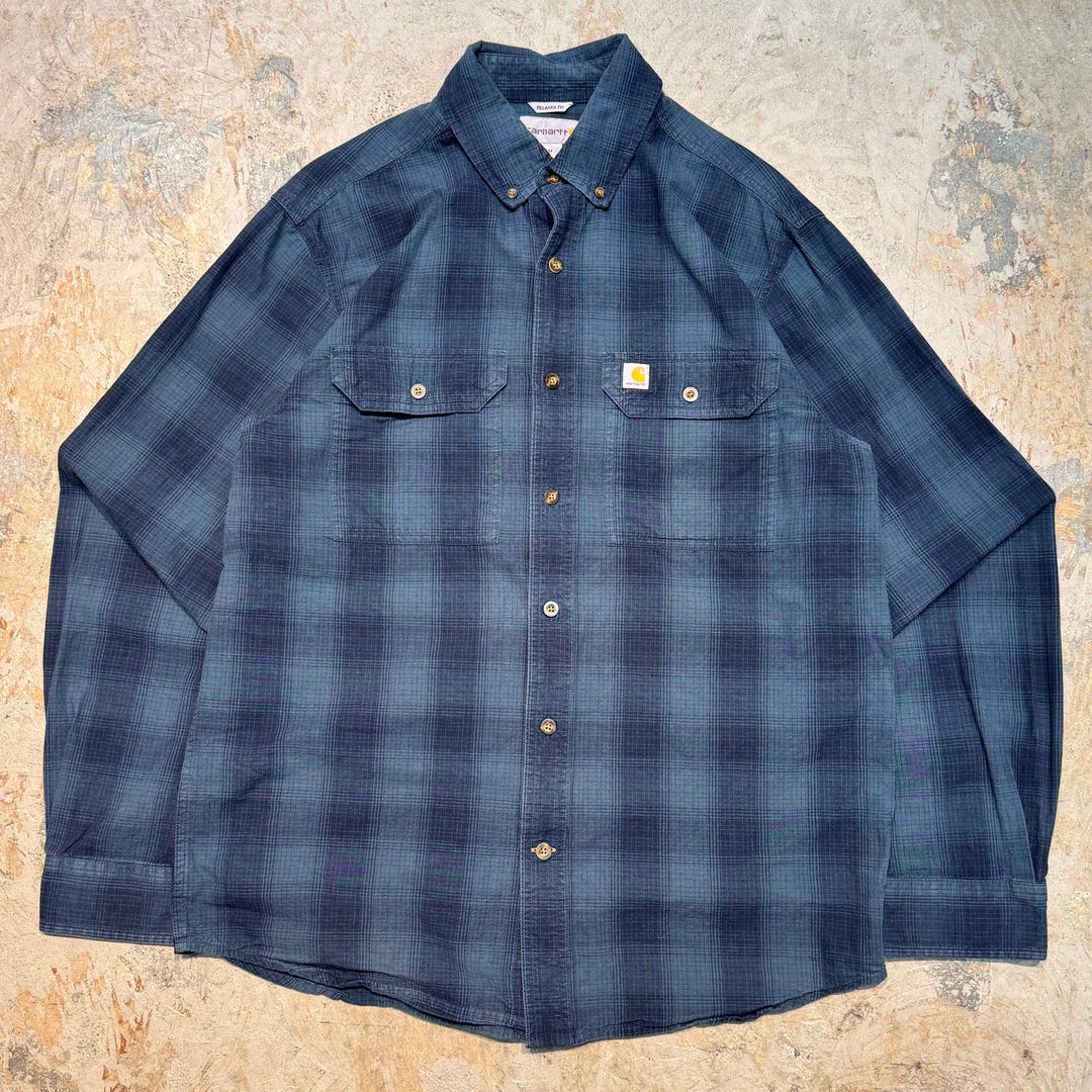 Used clothing carhartt/Carhartt/Button-down long sleeve shirt/Checked pattern/Size M
