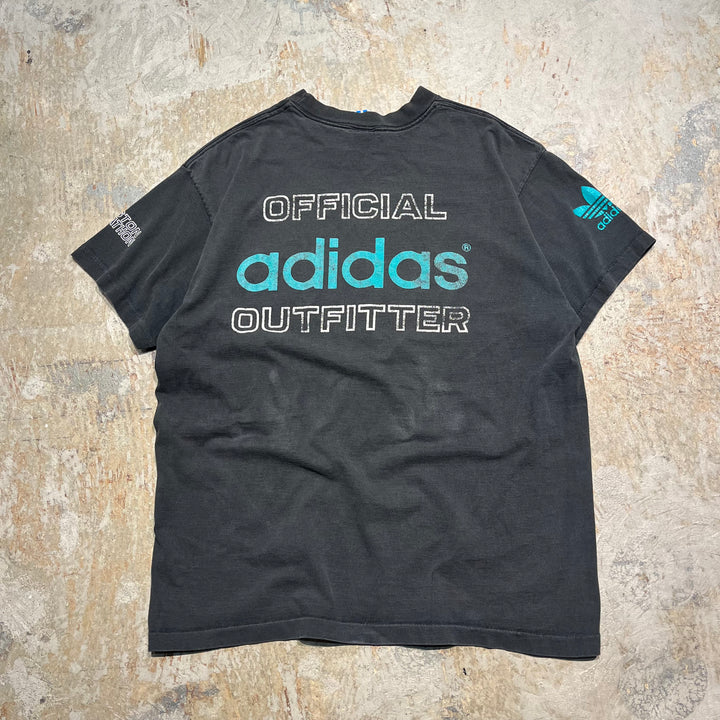 미국/80 년대 ~ 90 년대/아디다스/보스턴 마라톤/빈티지 싱글 스티치 프린트 티셔츠/크기 L에서 만든 빈티지 의류