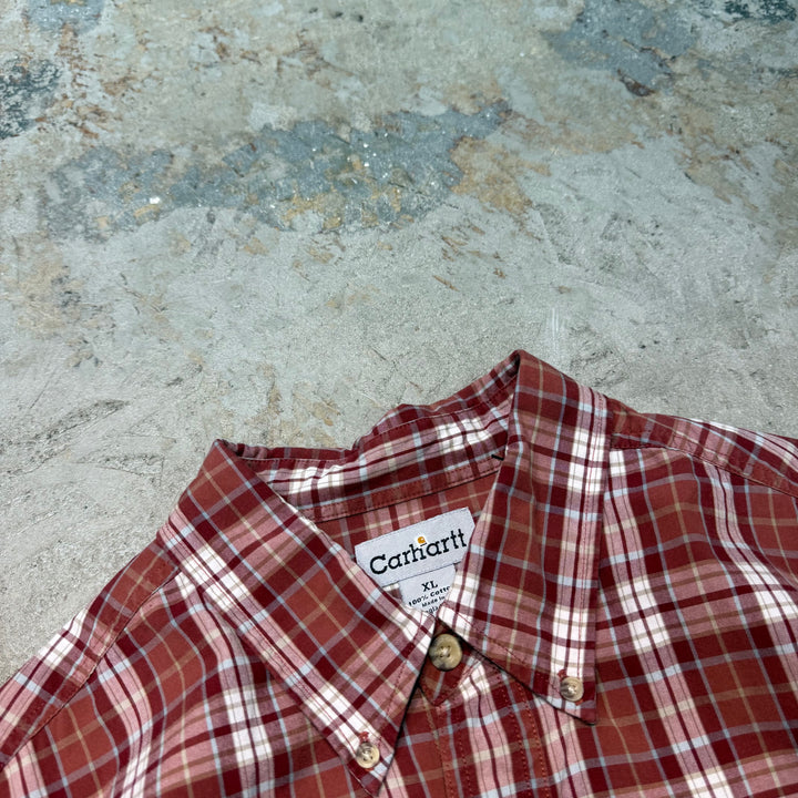 Used clothing carhartt/ Carhartt/ Button-down short sleeve shirt/ Checkered pattern/ Size XL