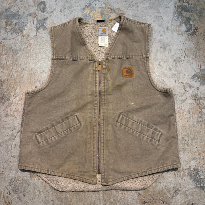 古着 USA製 Carhartt/ カーハート/ ダックベスト/ ダック地/ 裏地ボア/ サイズM