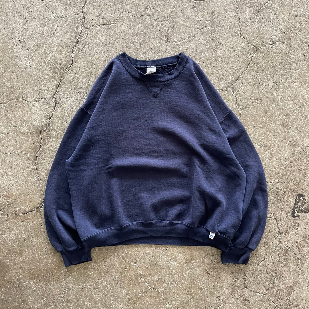 旧衣服RUSSELL ATHLETIC/ RUSSELL运动/空白克鲁兹湿衫/素色/尺寸L
