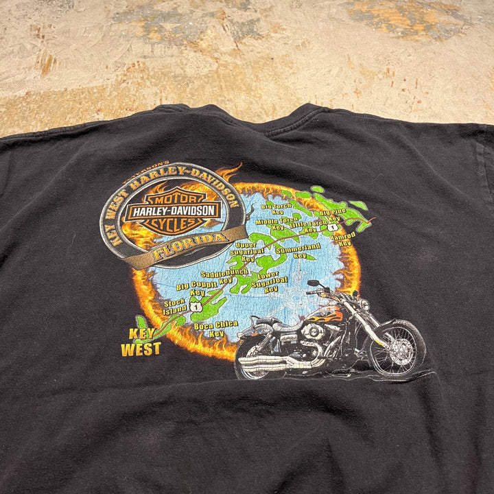 古着 Harley-Davidson/ハーレー ダビッドソン フロリダ州 キー・ウェスト コンク共和国 プリントTシャツ サイズXXL