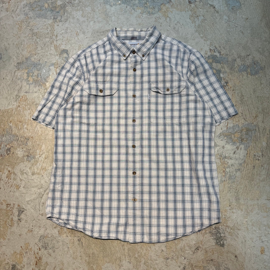 Used clothing carhartt/ Carhartt/ Button-down short sleeve shirt/ Checkered pattern/ Size XL