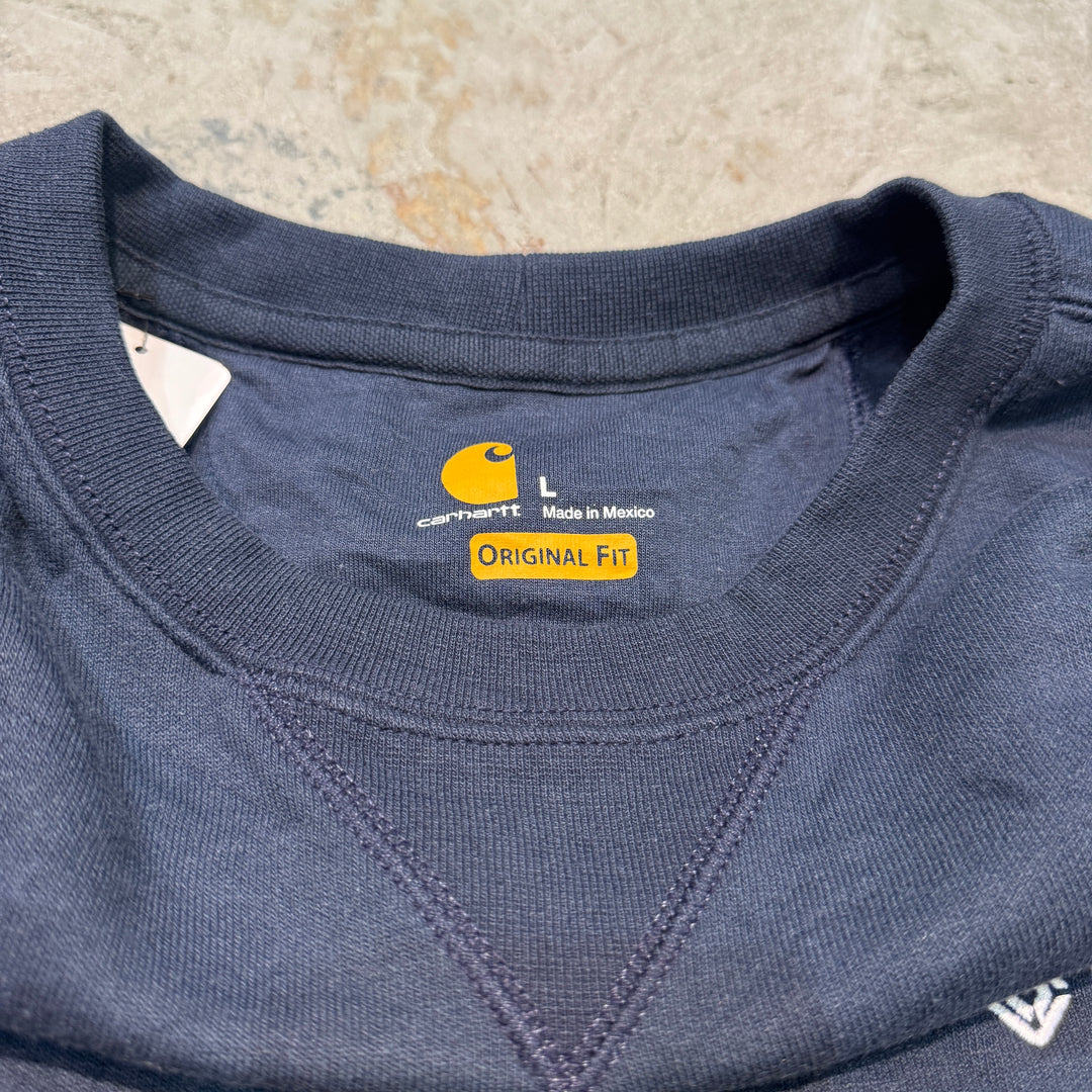 古着 carhartt/カーハート/クルーネックスウェット/前Vガゼット/サイズL