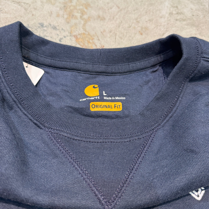 古着 carhartt/カーハート/クルーネックスウェット/前Vガゼット/サイズL