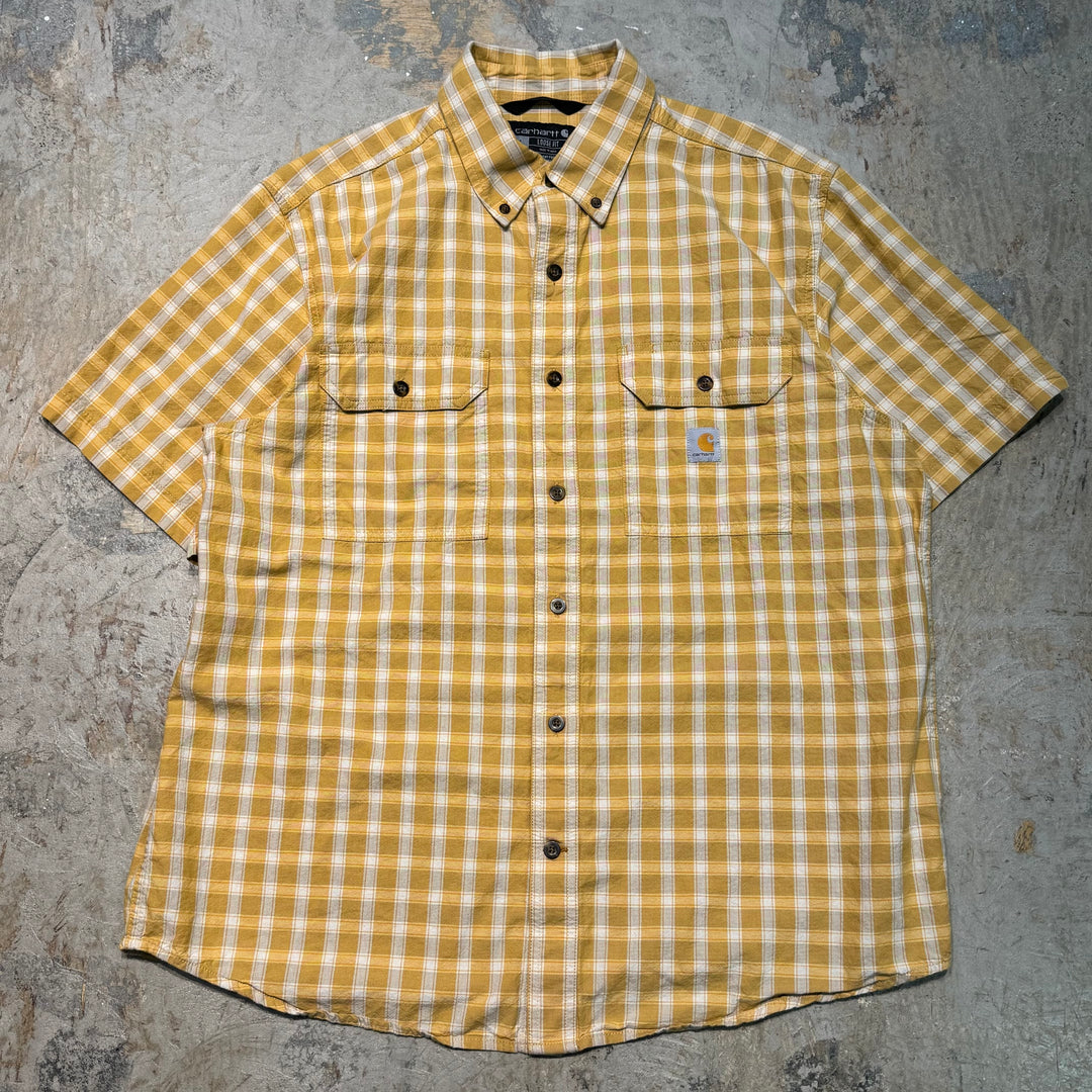 Used clothing carhartt/Carhartt/Button-down short sleeve shirt/Checked pattern/Size L