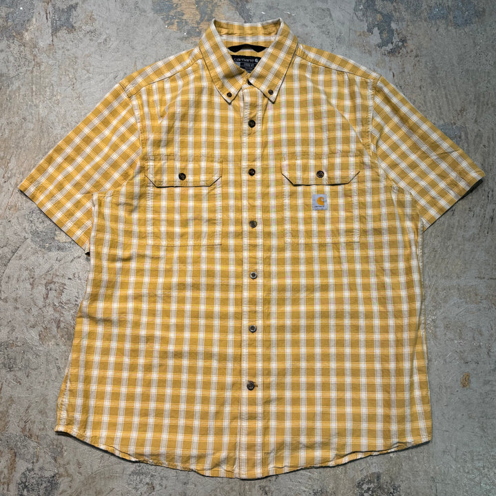 Used clothing carhartt/Carhartt/Button-down short sleeve shirt/Checked pattern/Size L